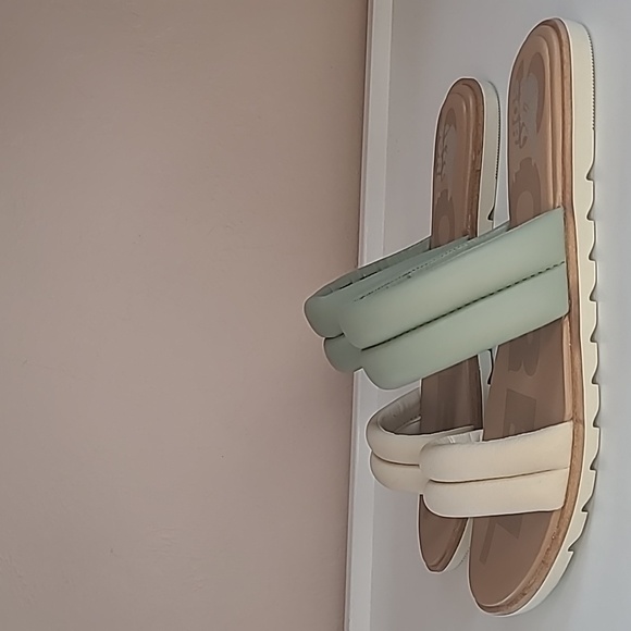 Sorel Womens Ella II Puff Slide Sandal Sporty Safari Chalk Size 8.5 NWOB - Picture 5 of 12